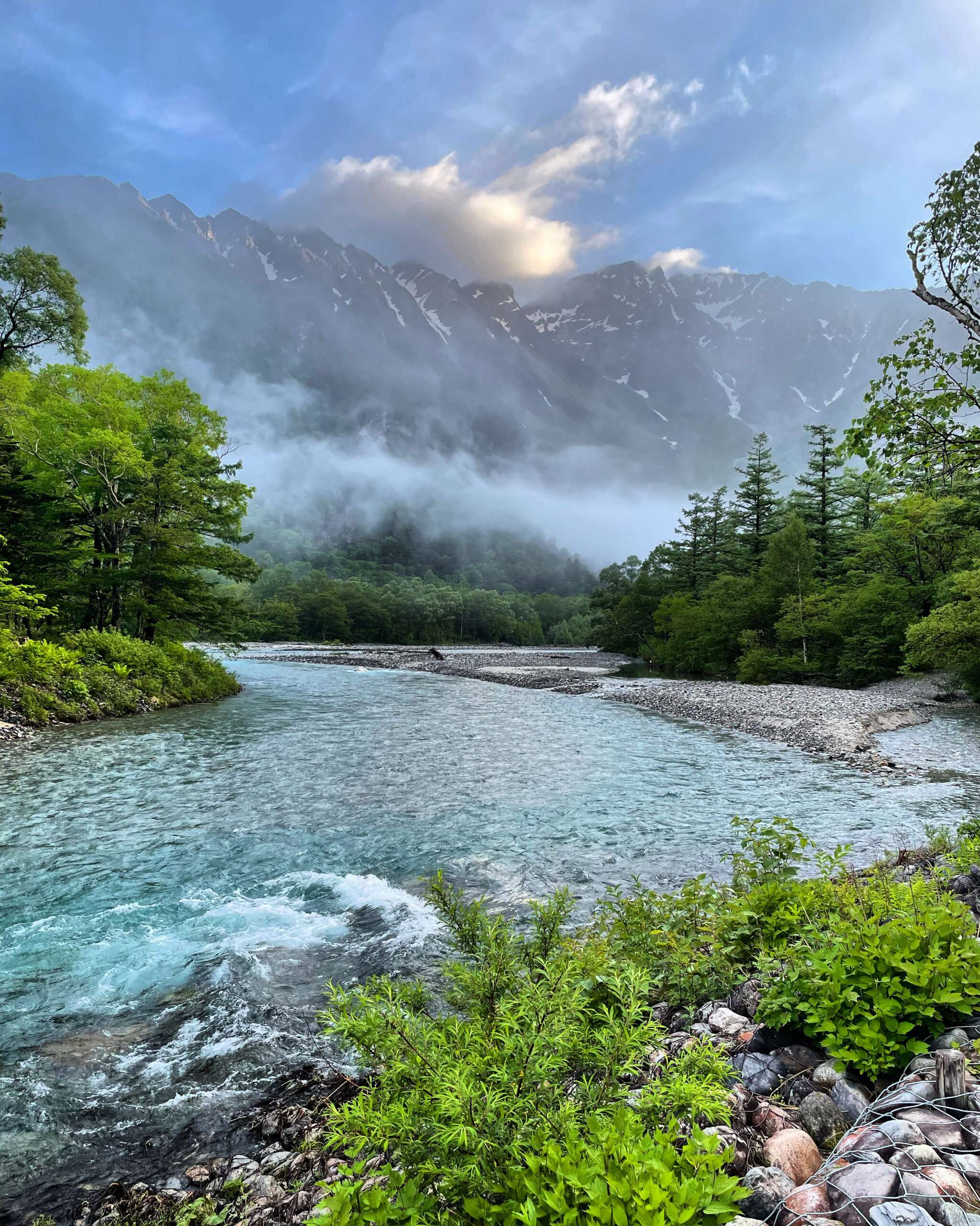 梅雨の穂高連峰