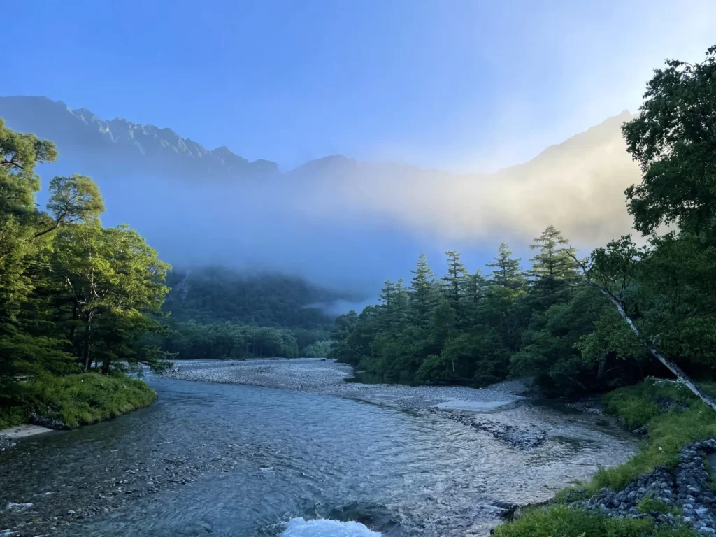 早朝の上高地