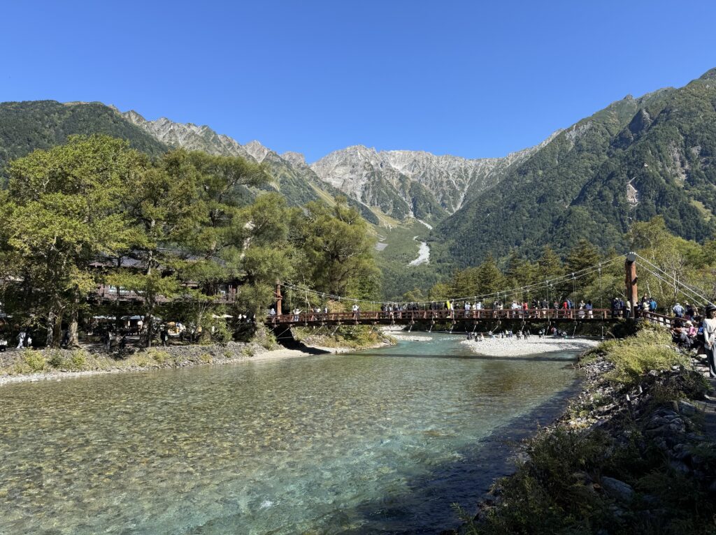9月の上高地で撮影した河童橋