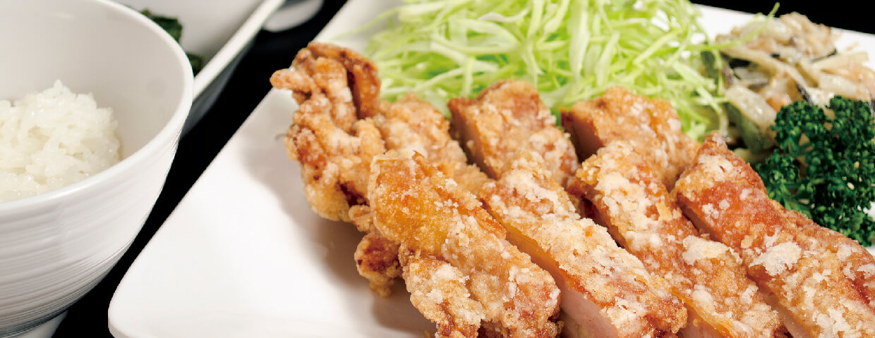 The well known menu of Gosenjaku, “Sanzoku-yaki” set meal